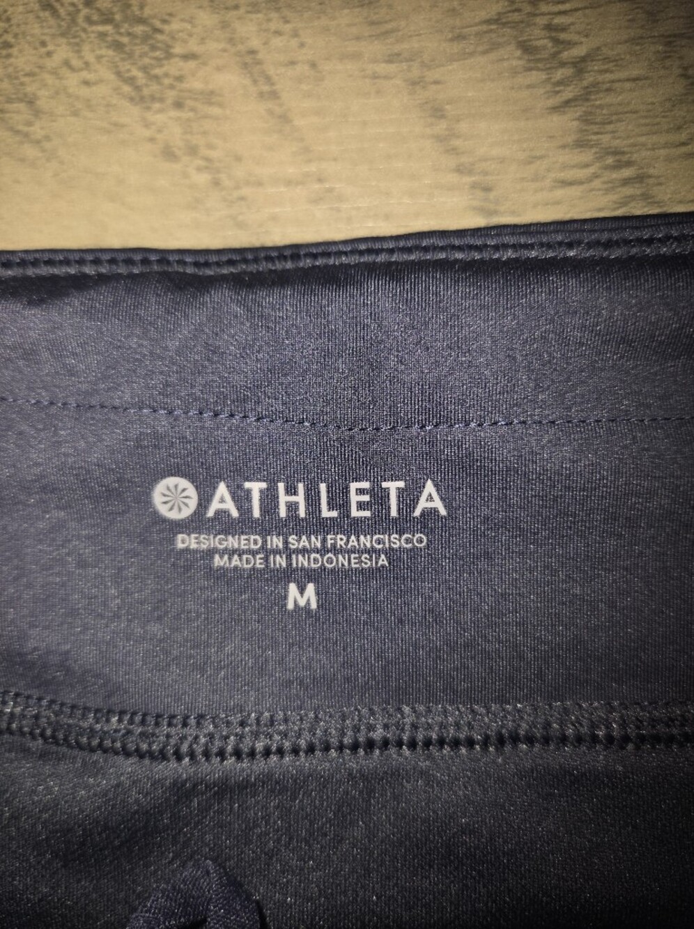 Athleta Navy Crop Shorts with White Botanical Print - Picture 2 of 5